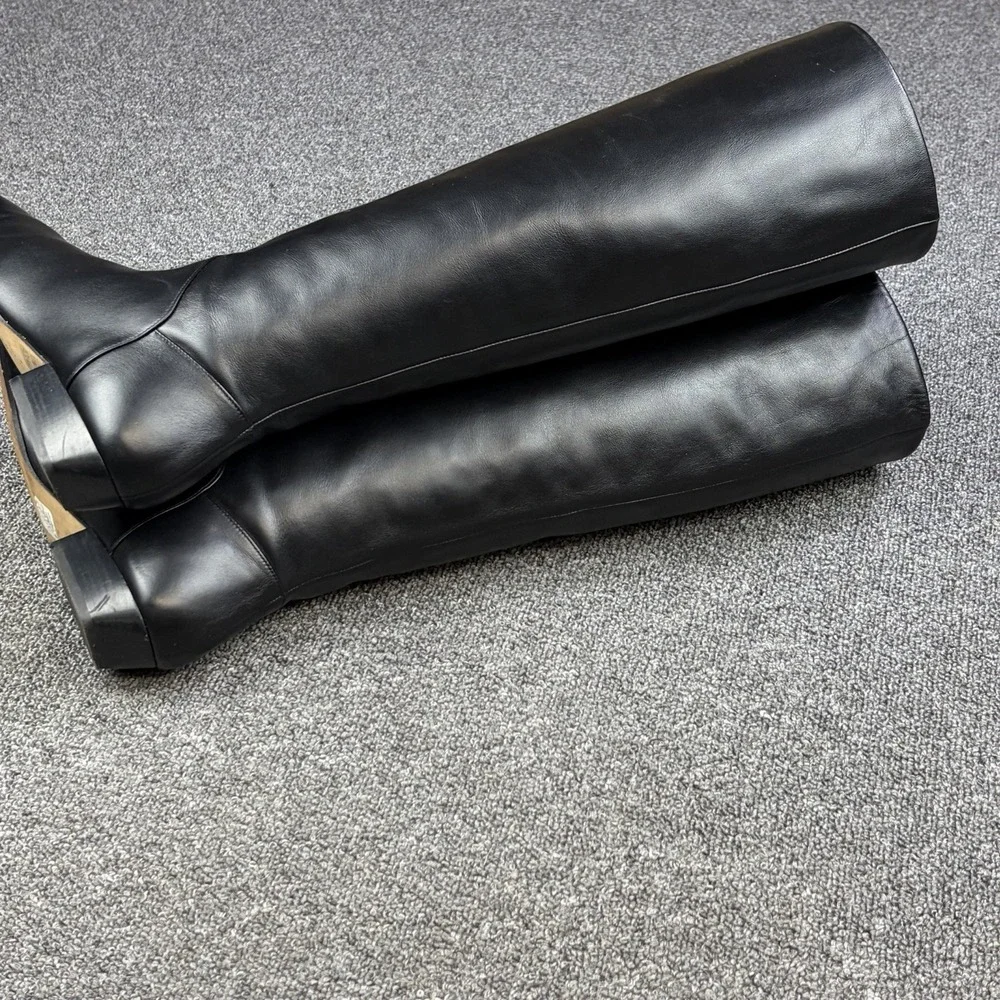 Banana Republic Italian Leather Tall Knee High Boots Black Women's Size 7
